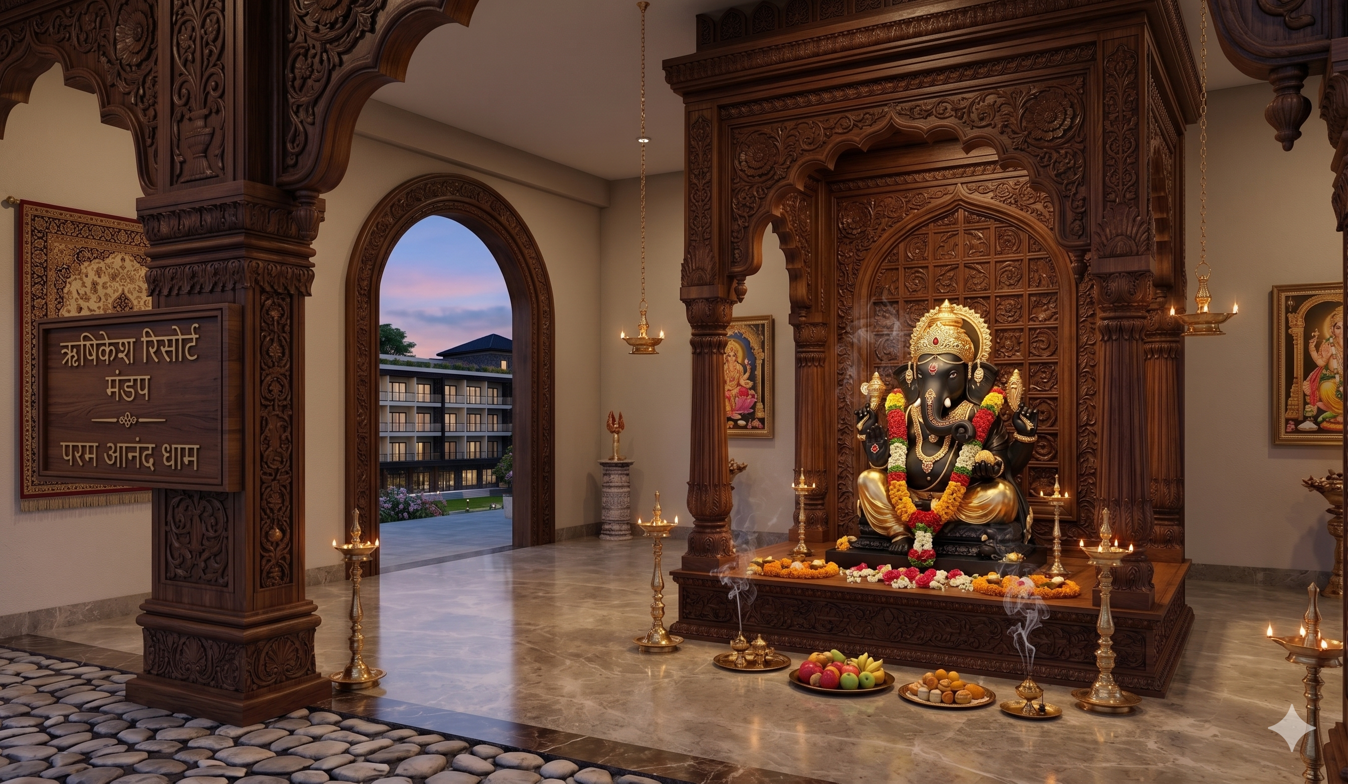 Sacred On-Site Temple at Kamlodabhavi Resort – Premium Resort in Rishikesh